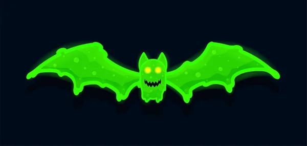 Gespenstisch Realistische Fledermaus Mit Strahlungsschleim Perfekt Für Halloween Partys Vektorillustration — Stockvektor