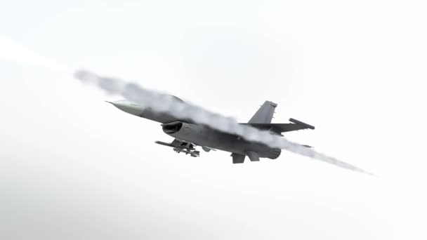 Αμερικάνικο Στρατιωτικό Μαχητικό Εκτοξεύοντας Πυραύλους Κατά Την Πτήση — Αρχείο Βίντεο