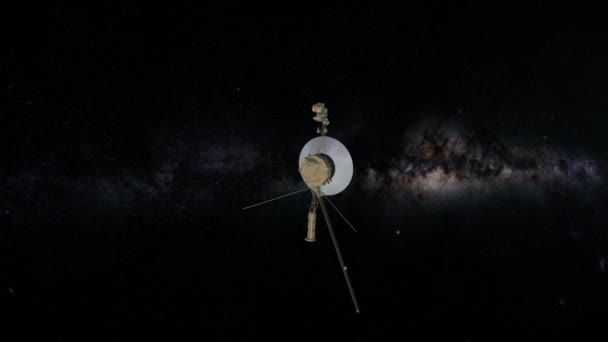 Voyager Sonden Går Bort Från Solsystemet Ett Mjölkaktigt Sätt Nasas — Stockvideo