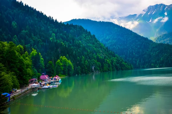 Cafe forest and lake Riza — Stock Photo, Image