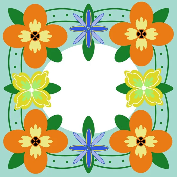 Tarjeta de felicitación patrón de fondo con ilustración de flores —  Fotos de Stock