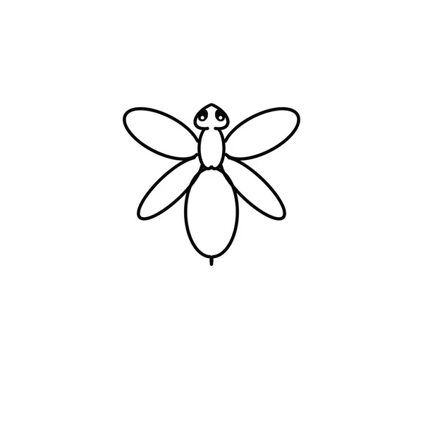 Drawing of the bee doodle black line — Stock Photo, Image