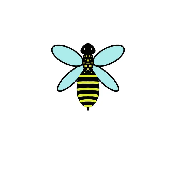 Bee drawing on the white background illustration — Stock Photo, Image