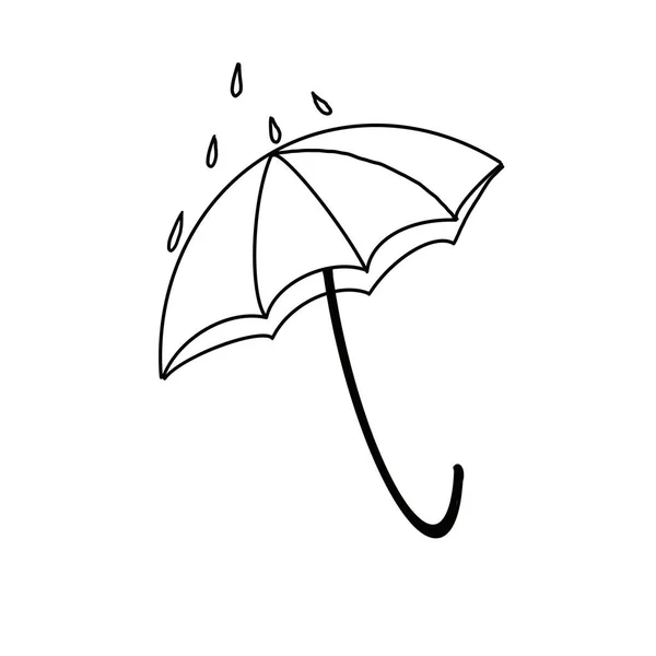 Desenho do guarda-chuva doodle ilustração — Fotografia de Stock