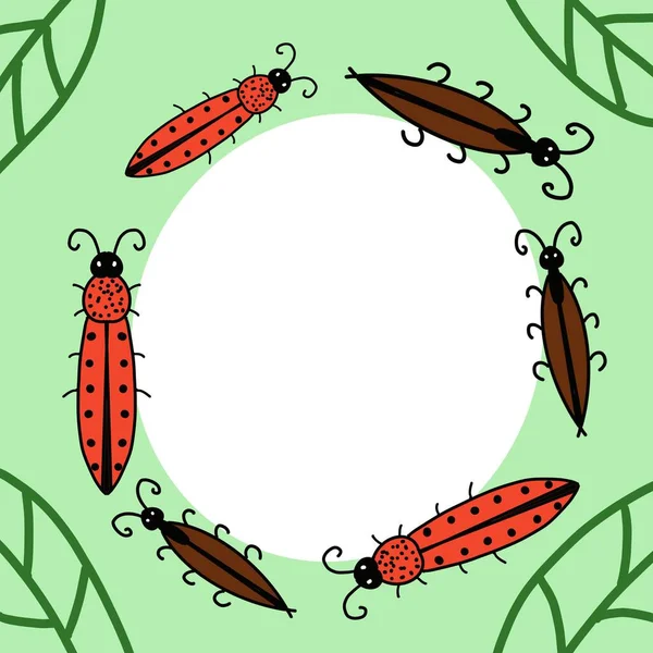 Karta z robakami i ilustracją karalucha — Zdjęcie stockowe