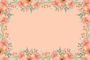 yumuşak turuncu arkaplan ve turuncu çiçekler kenarı