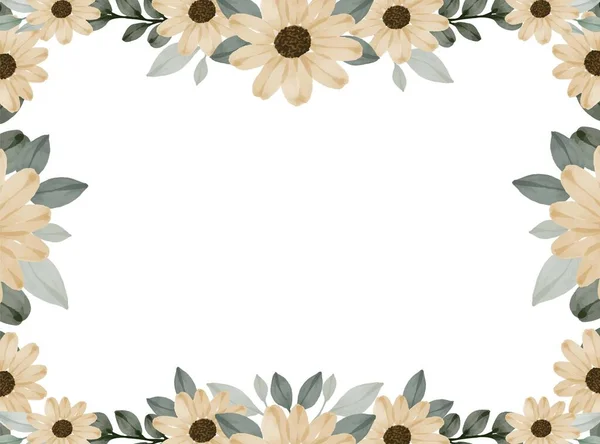 Weißer Hintergrund Mit Anordnung Des Sonnenblumenrandes — Stockvektor
