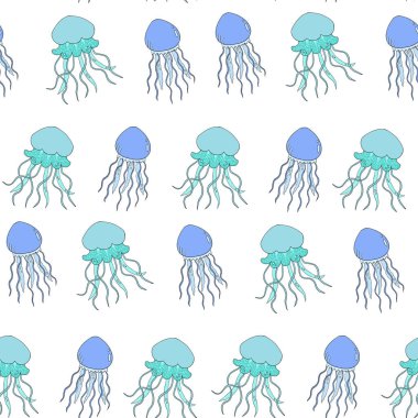 Boyalı denizanası ile kusursuz desen