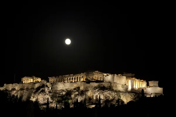 Akropol w nocy — Zdjęcie stockowe