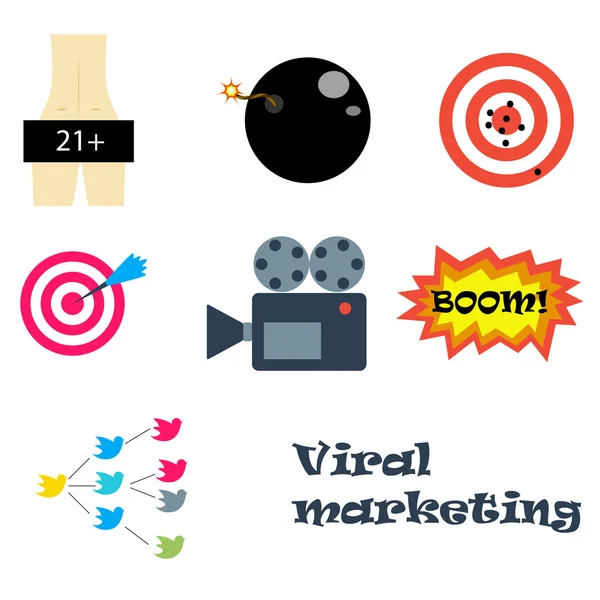 De virale marketig iconns — Stockvector