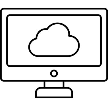 Kolayca değiştirebilen veya düzenleyebilen bulut monitörü vektör simgesi