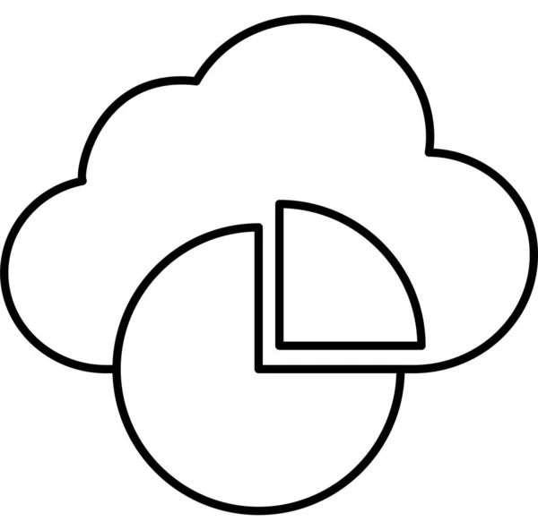 Cloud Pie Graph Vector Pictogram Dat Gemakkelijk Kan Wijzigen Bewerken — Stockvector