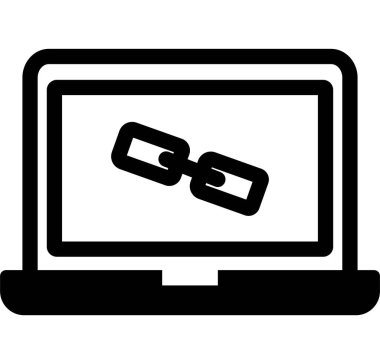 Kolayca değiştirebilen ya da düzenleyebilen dizüstü bağlantı vektörü simgesi