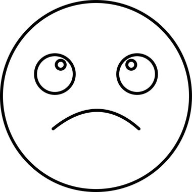 Kolayca değiştirebilen ya da düzenleyebilen üzgün emoji vektör simgesi