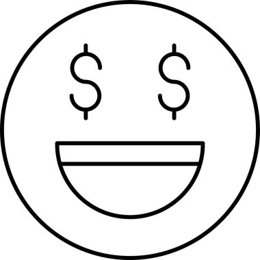 Dolarlık emoji Vektör simgesi Kolayca değiştirilebilir ya da düzenlenebilir