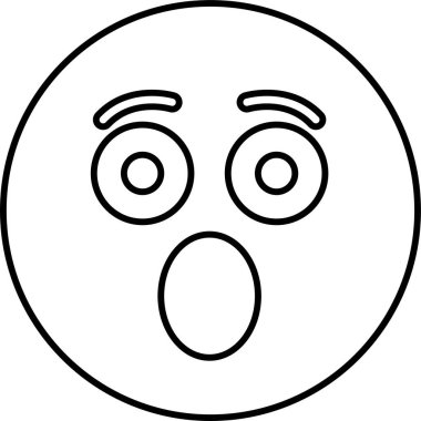 Şaşırmış emoji vektör simgesi kolayca değiştirilebilir ya da düzenlenebilir