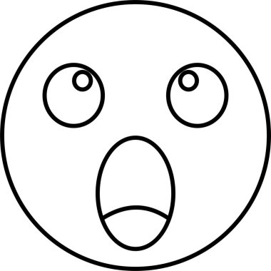 Şaşırmış emoji vektör simgesi kolayca değiştirilebilir ya da düzenlenebilir