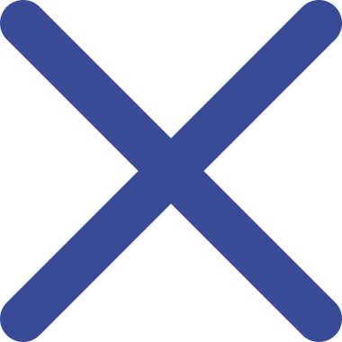 Kolayca değiştirebilen veya düzenleyebilen çapraz vektör simgesi