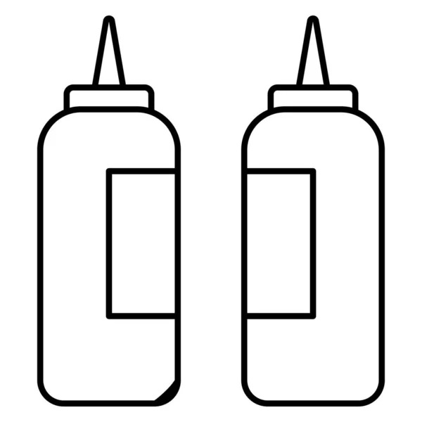 Ketchup Bottles Vector Icon Can Easily Modify Edit — Stock Vector