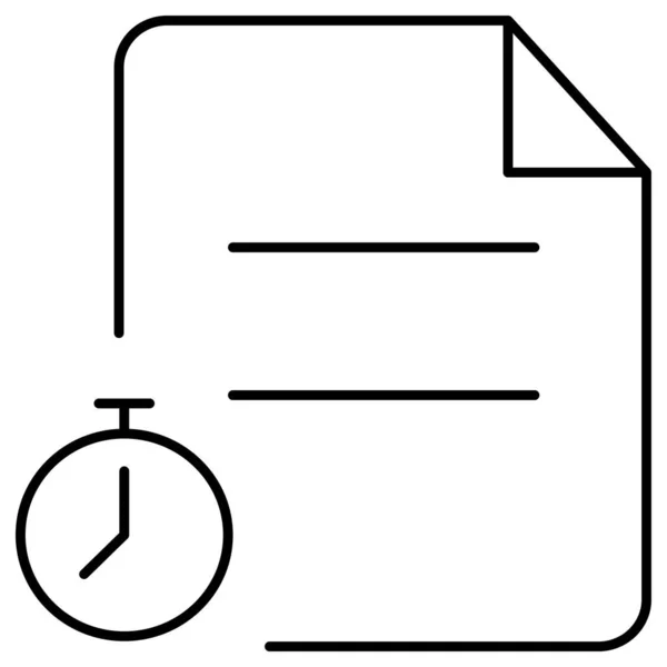 Document Stopwatch Elszigetelt Vektor Ikon Amely Könnyen Módosíthatja Vagy Szerkesztheti — Stock Vector