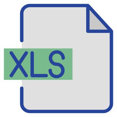 Xls dosyası izole edilmiş Vektör simgesi kolayca düzenleyebilir ya da değiştirebilir