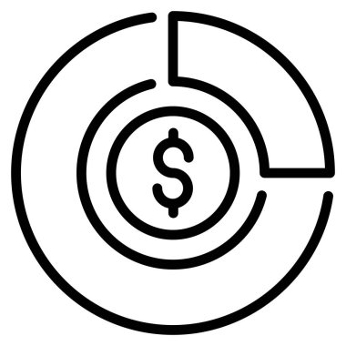 Dolar Analitikleri Kolayca düzenleyebilen ve değiştirebilen izole edilmiş Vektör simgesi