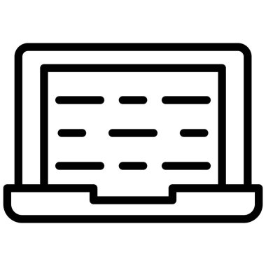 Dizüstü bilgisayar programlama izole edilmiş vektör simgesi kolayca düzenlenebilir ya da düzenlenebilir