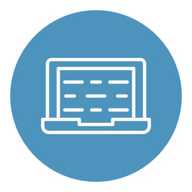 Dizüstü bilgisayar programlama izole edilmiş vektör simgesi kolayca düzenlenebilir ya da düzenlenebilir