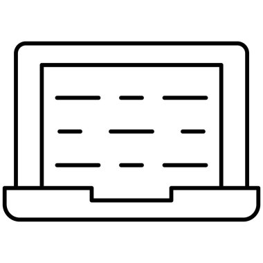 Dizüstü bilgisayar programlama izole edilmiş vektör simgesi kolayca düzenlenebilir ya da düzenlenebilir