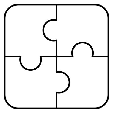 Kolayca düzenleyebilen ve düzenleyebilen Yapboz İzole Vektör simgesi