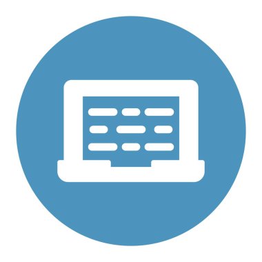 Dizüstü bilgisayar programlama izole edilmiş vektör simgesi kolayca düzenlenebilir ya da düzenlenebilir