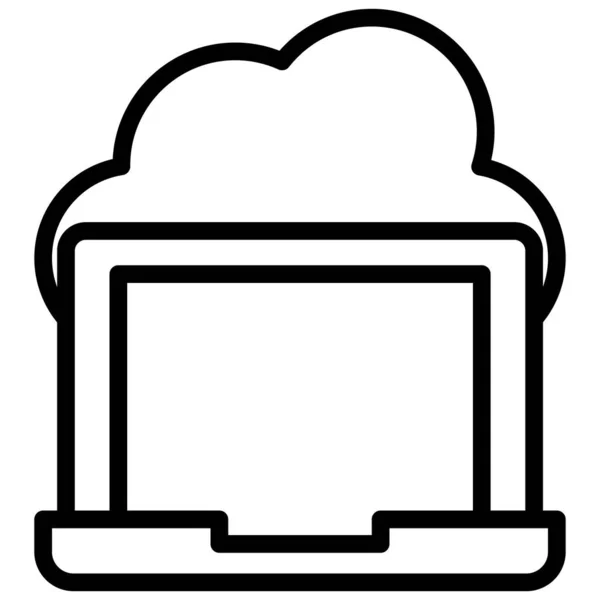 Ikona Cloud Laptop Isolated Vector Która Może Łatwo Modyfikować Lub — Wektor stockowy