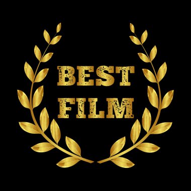 En İyi Film. Altın Ödülü. Altın defne çelengi. Film Festivali. Sinema. Vektör görüntü