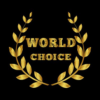 World choice. Laureate gold wreath for the winner. For a better product, goods clipart