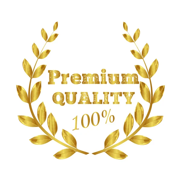 Qualità premium. Al 100%. La migliore qualità. Certificato di qualità. Gold Award — Vettoriale Stock