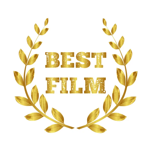 En İyi Film. Altın Ödülü. Altın defne çelengi. Film Festivali. Sinema. Vektör görüntü