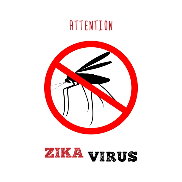 Zika virus.  Attention zika. Mosquito icon. Insect vector. — Stock Vector