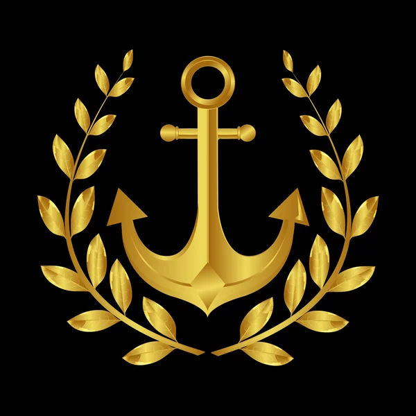 Deniz çapa. Defne çelengi. Altın çapa.