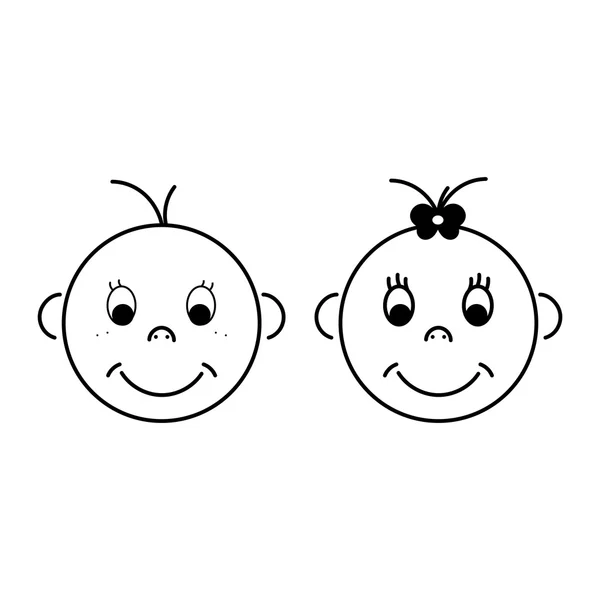 Bebek surat. Bebek vektörü, Bebek simgesi. Bebek logosu. Küçük çocuk. Küçük kız. Erkek bebek ve kız bebek simgesi.