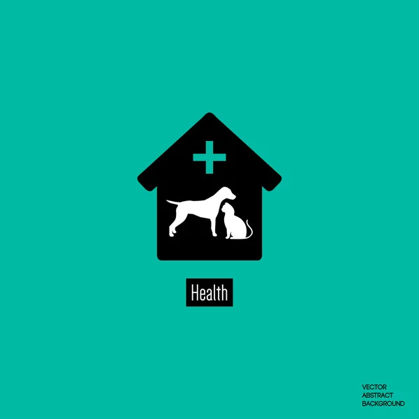 Clinica veterinaria. Icona del gatto cane. Rifugio animale. Vettore di gatti. Vettore di cani. Protezione degli animali. Medicina per animali . — Vettoriale Stock