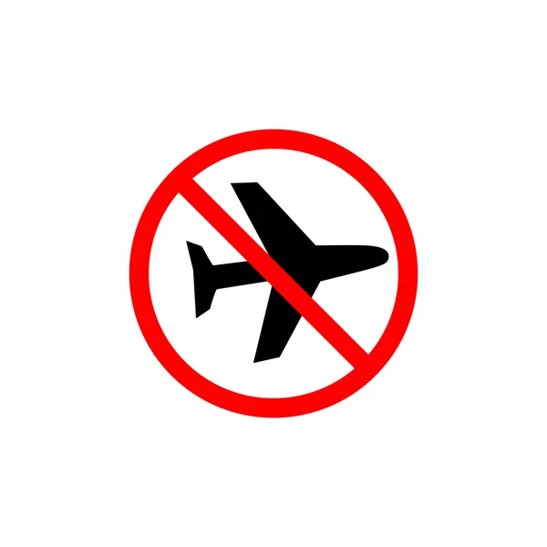 Flugzeug-Symbol. Verbotene Schilderfläche. — Stockvektor