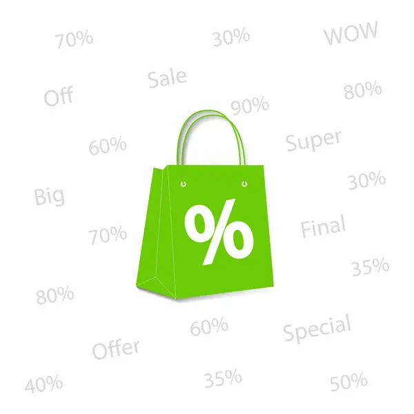 Vettore di sconto. Set di vendita. Pacchetto coupon. Illustrazione shopping — Vettoriale Stock