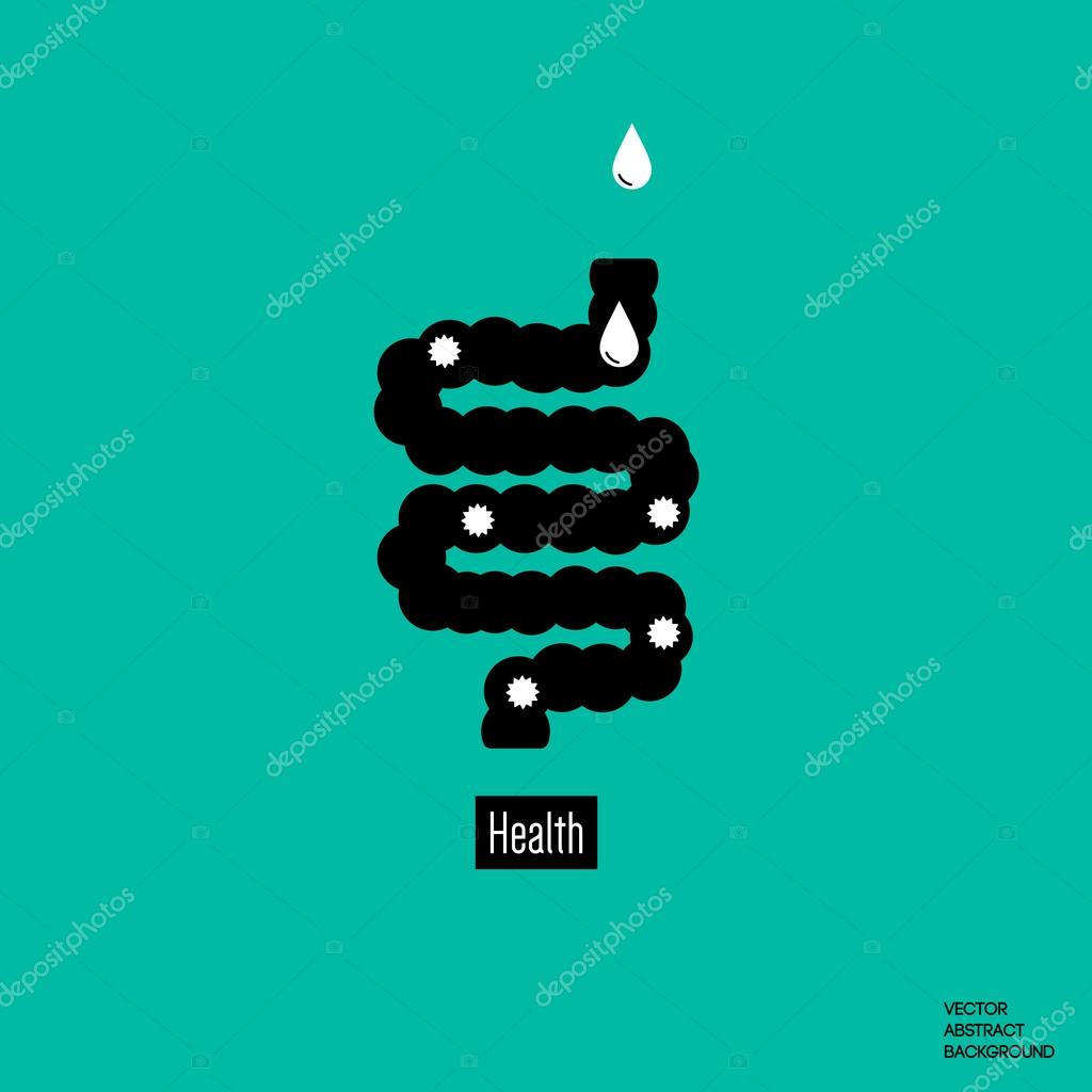 Intestine vector. Bacteria in the intestine. Intestinal treatment