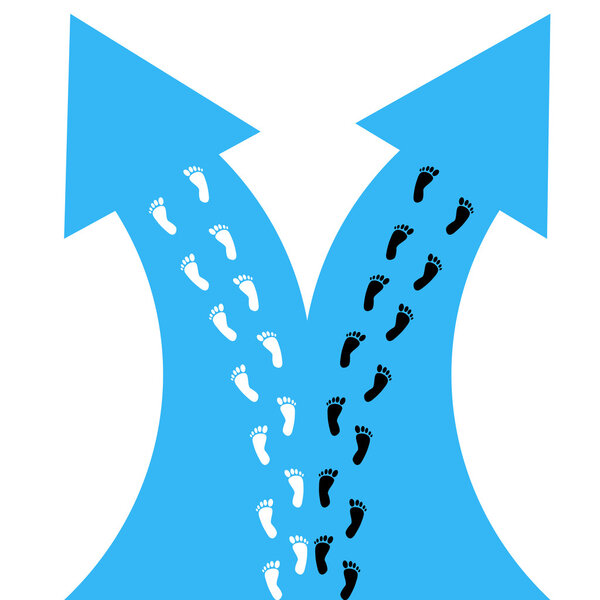 Movement on different roads. two ways