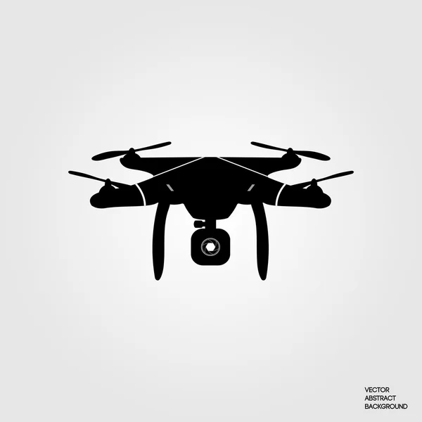 Icono del dron. Vector Quadcopter. Icono del helicóptero. Icono de Quadcopter . — Archivo Imágenes Vectoriales