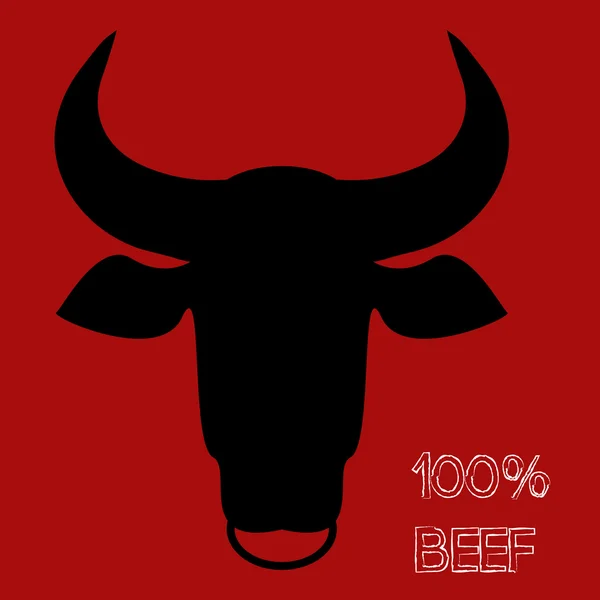 Hoofd van een stier. Pictogram voor rundvlees. Bull pictogram. Bull vector — Stockvector