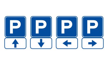 Park. Park taşıma. Yol işareti. Hareketin yönü