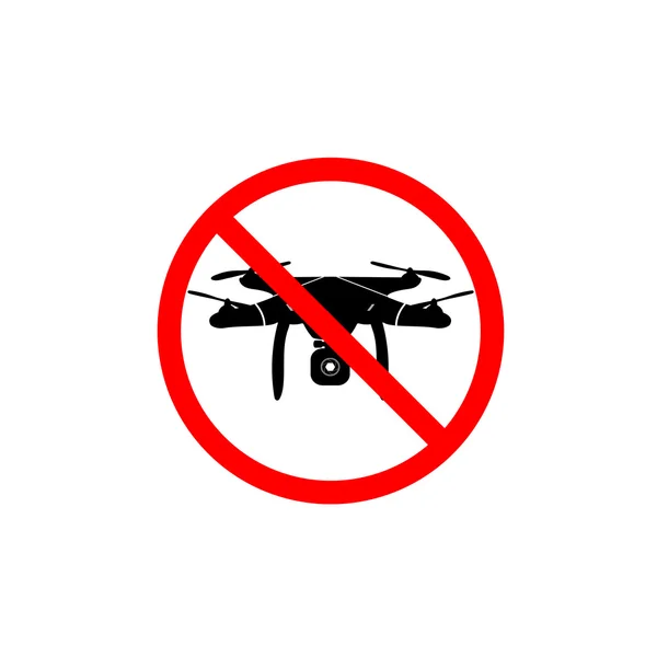 Icono de Quadrocopters. Parada de drones. Usted no puede vídeo — Archivo Imágenes Vectoriales