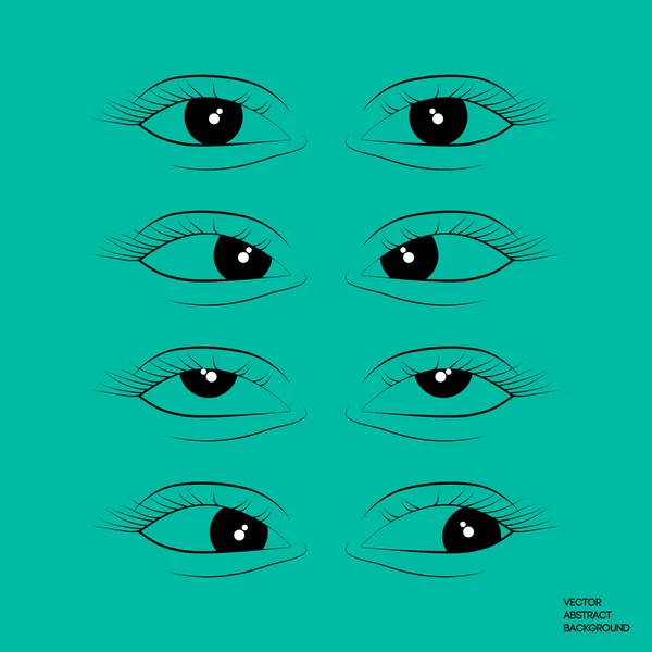 Ojos diferentes. Ojos inclinados. Logo oftalmólogo — Vector de stock