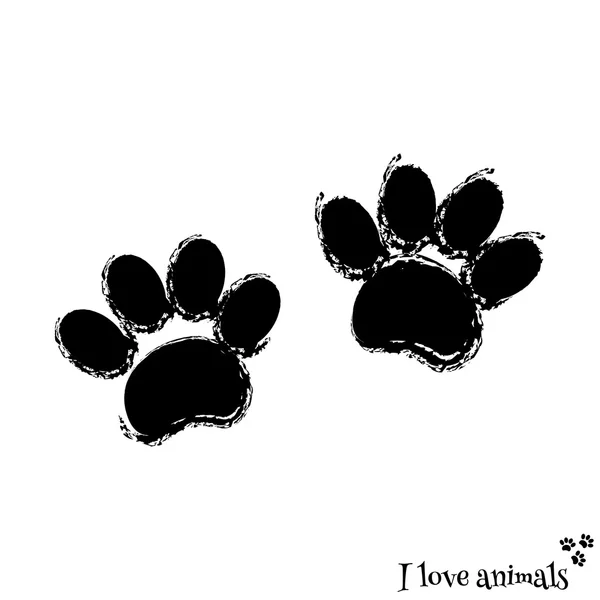 Traces of an animal. Dog imprint. Pet paw — Stock Vector